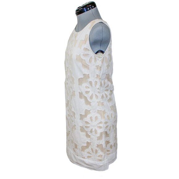 Anthropologie KAS New York Medium White Shift Dress Cut Out Wedding Boho Overlay - Picture 2 of 4